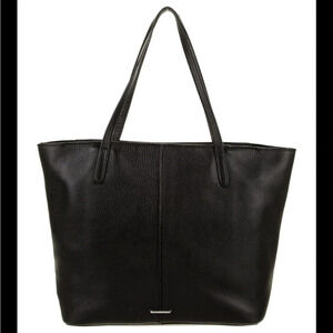 REBECCA MINKOFF BLACK PEBBLED LEATHER TOTE